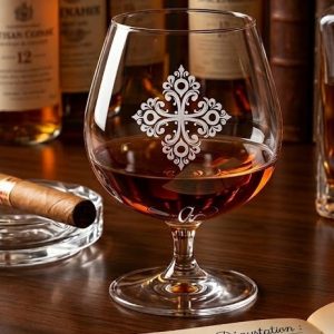 Verre à spiritueux issu de la collection Club d'Amateurs. Idéale pour révélé les arômes d'un breuvage de qualité. A été gravé d'une croix stylisée