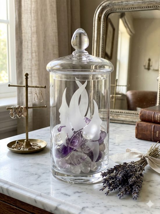 Bocal "Double Regard" en verre gravé