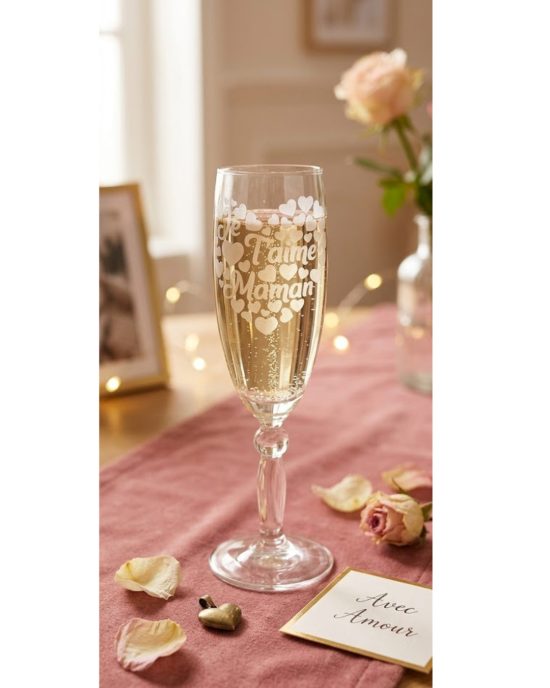 Flûte à Champagne "Je t'aime Maman"  (25€)– Gravure Éternelle par Sablage